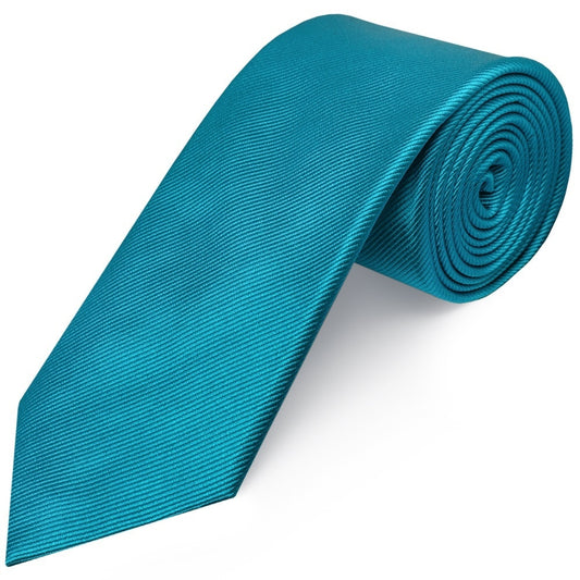 Turquoise Silk Twill Silk Classic Mens Tie 1