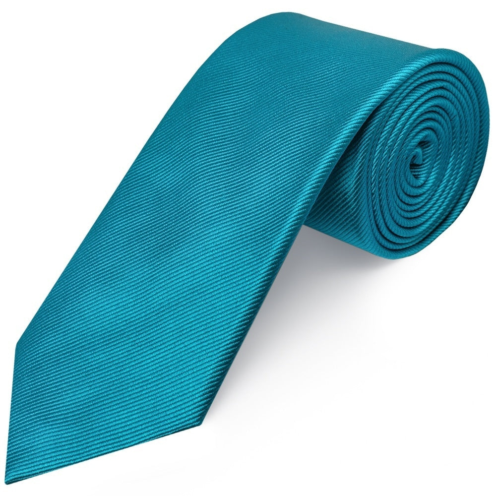 Turquoise Silk Twill Silk Classic Mens Tie And Pocket Square Set 3
