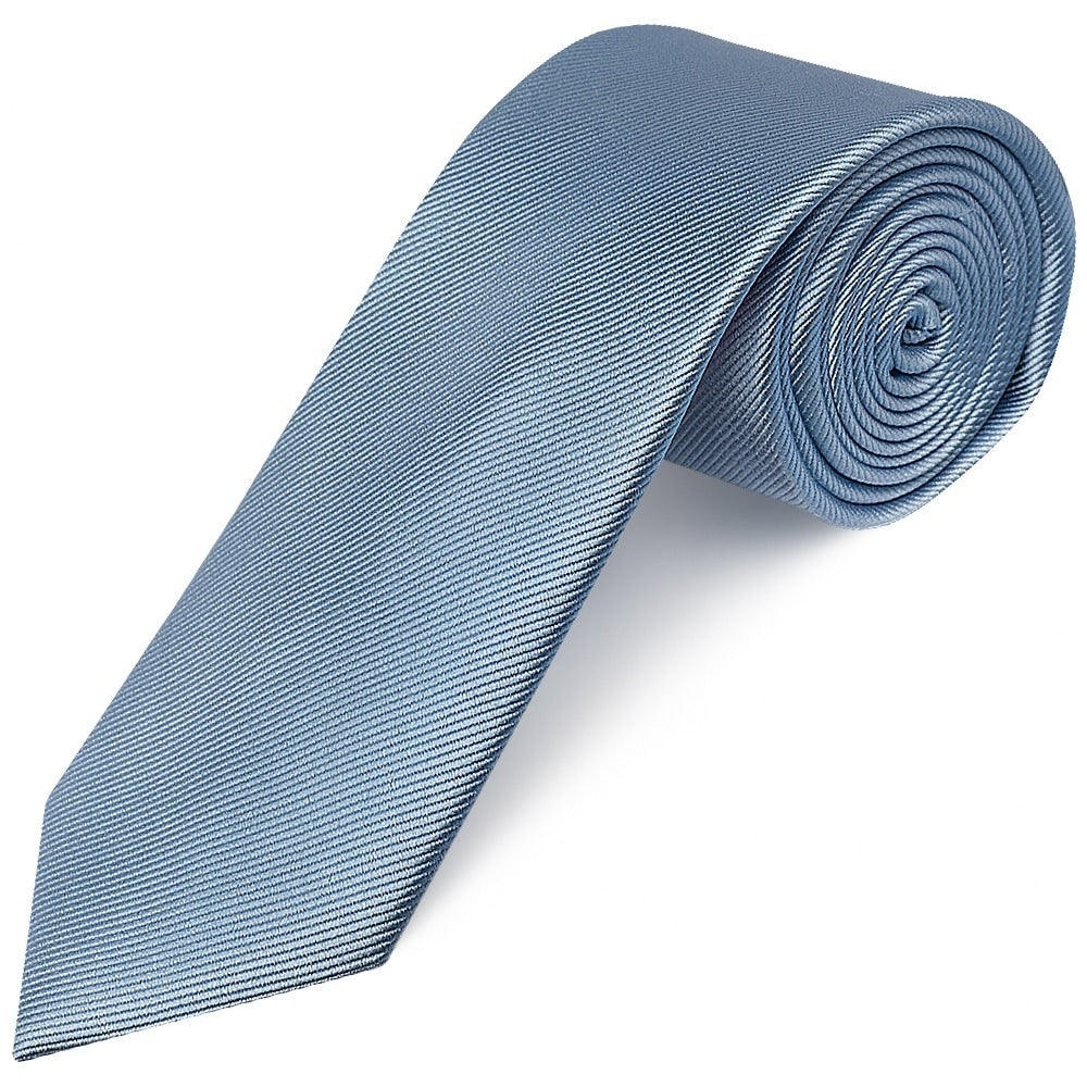 Light Blue Silk Twill Classic Mens Tie And Pocket Square Set 3