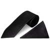 Black Silk Twill Silk Classic Mens Tie and Pocket Square Set