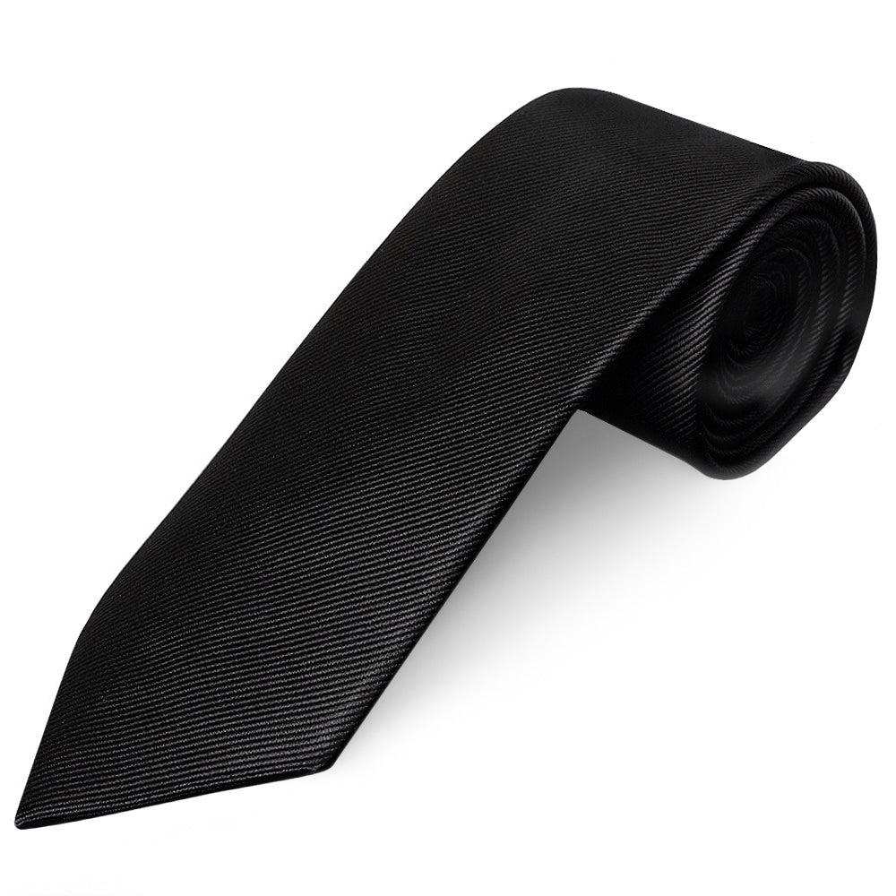 Black Silk Twill Silk Classic Mens Tie And Pocket Square Set 3