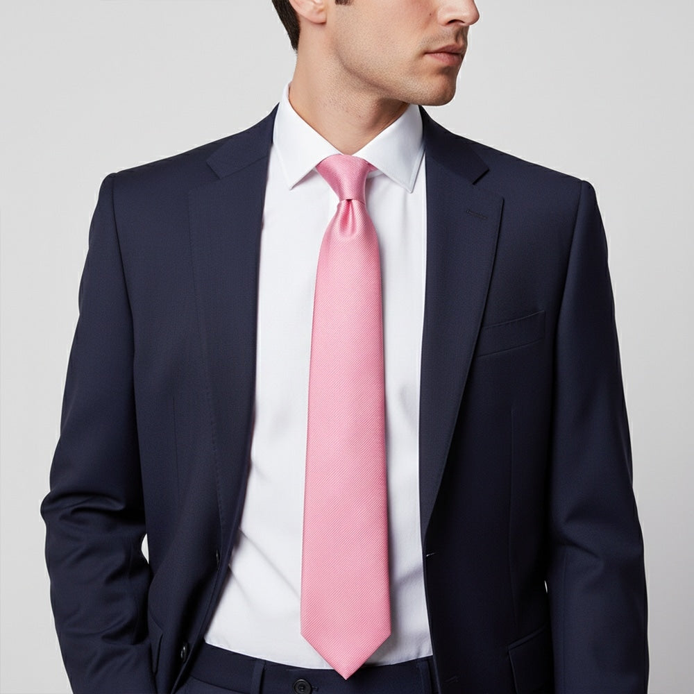 Blush Pink Silk Twill Classic Mens Tie 2