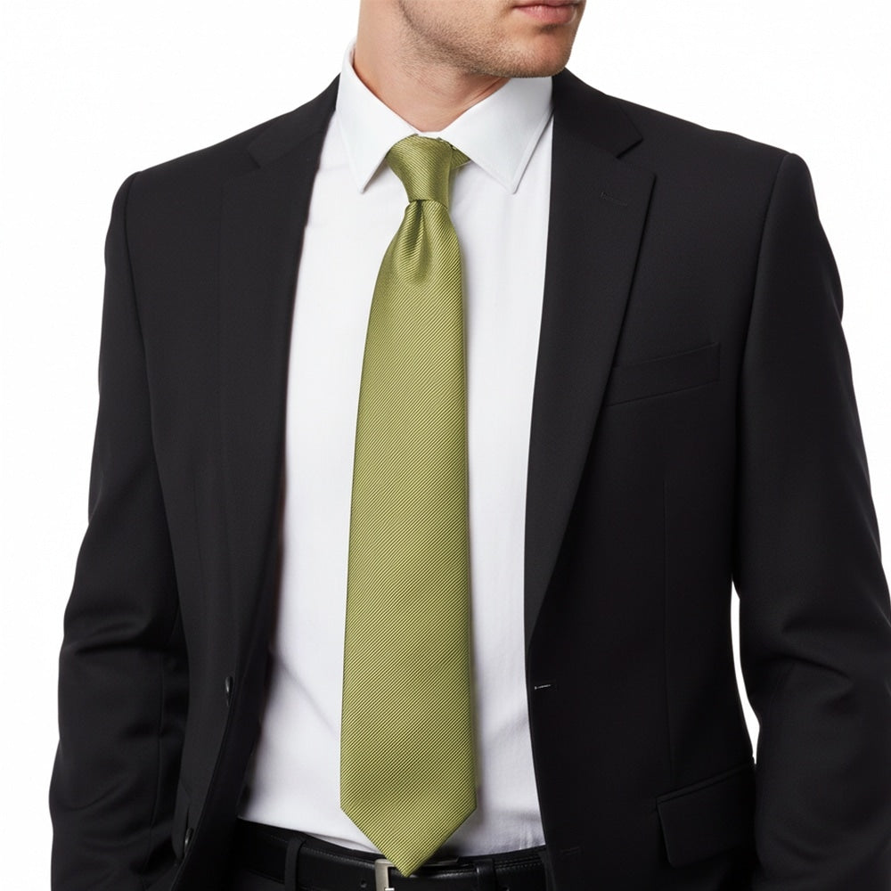 Khaki Twill Classic Silk Mens Tie 2