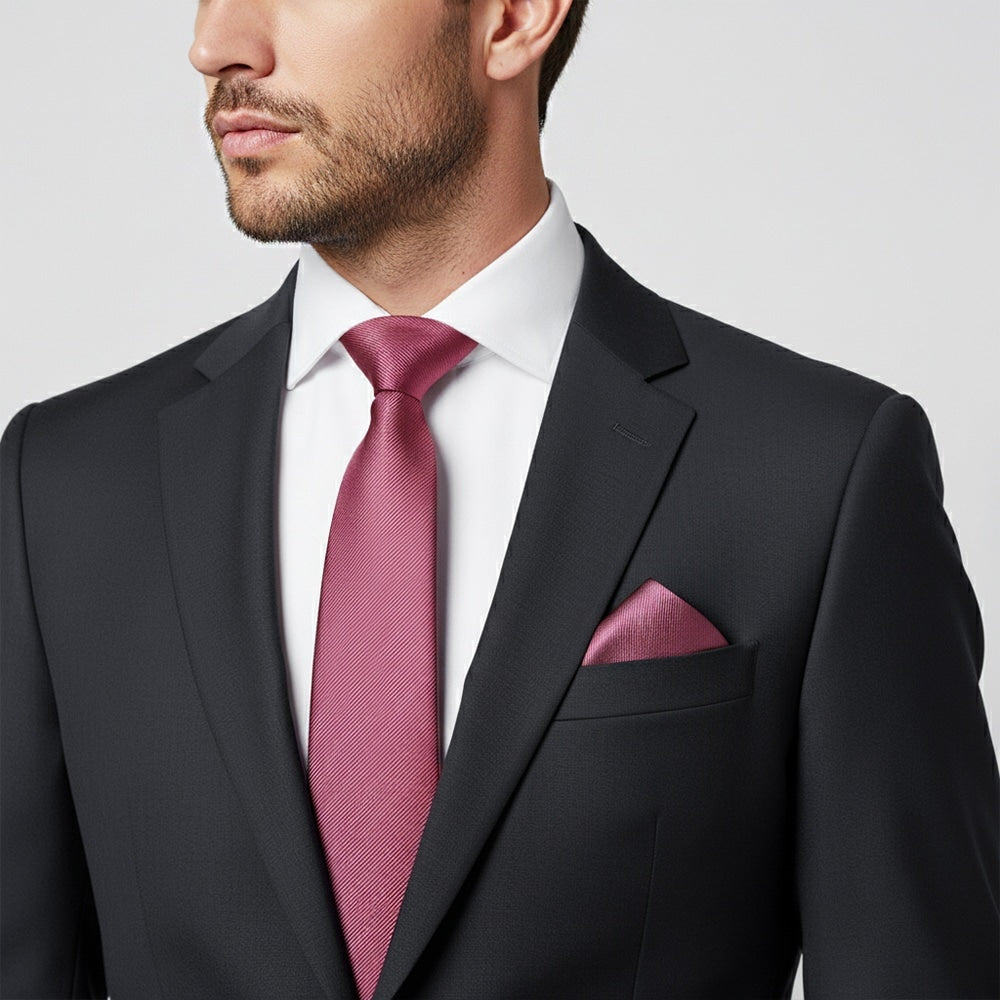 Mulburry Silk Twill Classic Mens Tie And Pocket Square Set 2