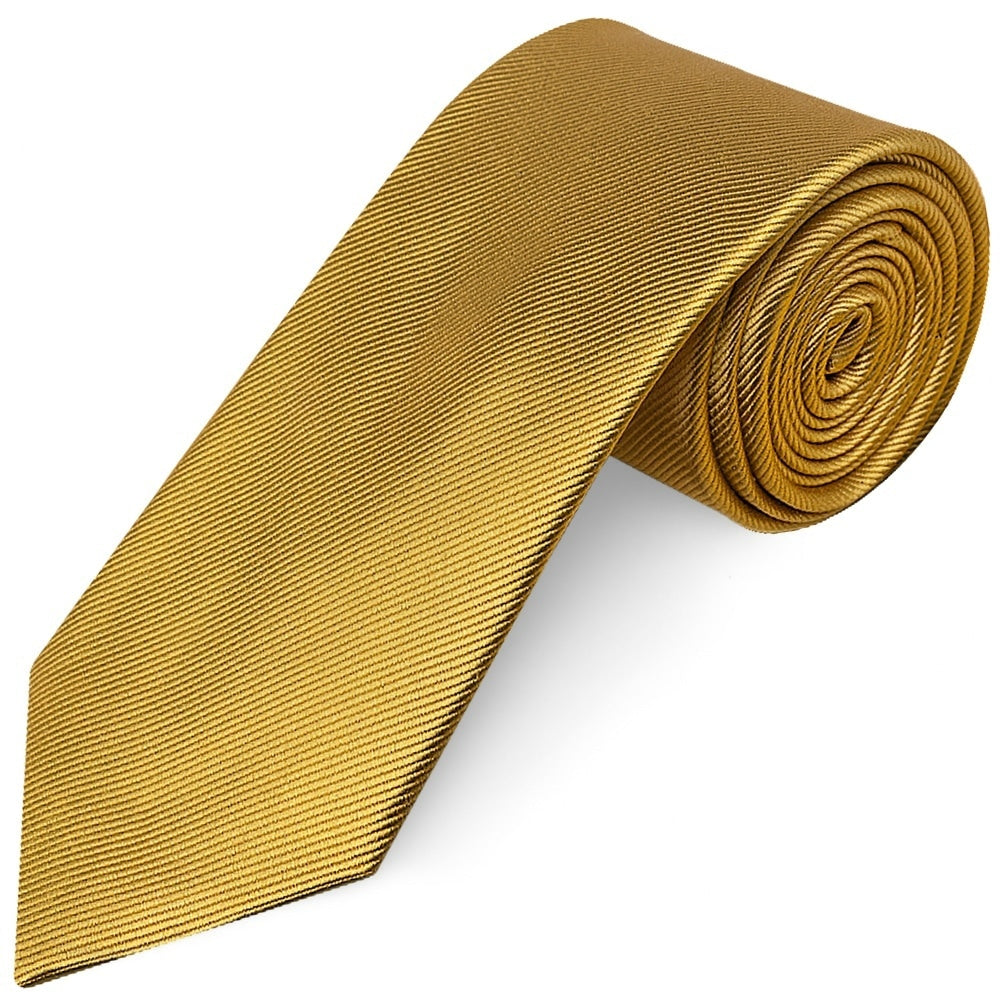 Mustard Yellow Silk Twill Classic Mens Tie 1