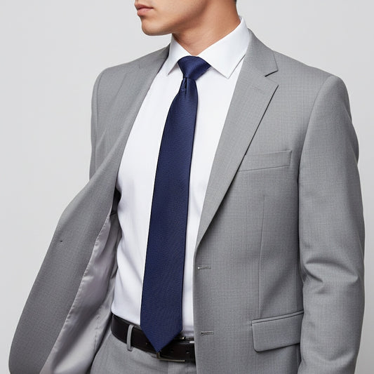 French Navy Silk Twill Classic Mens Tie 2