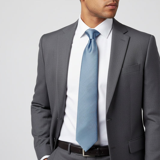 Light Blue Silk Twill Classic Mens Tie 2