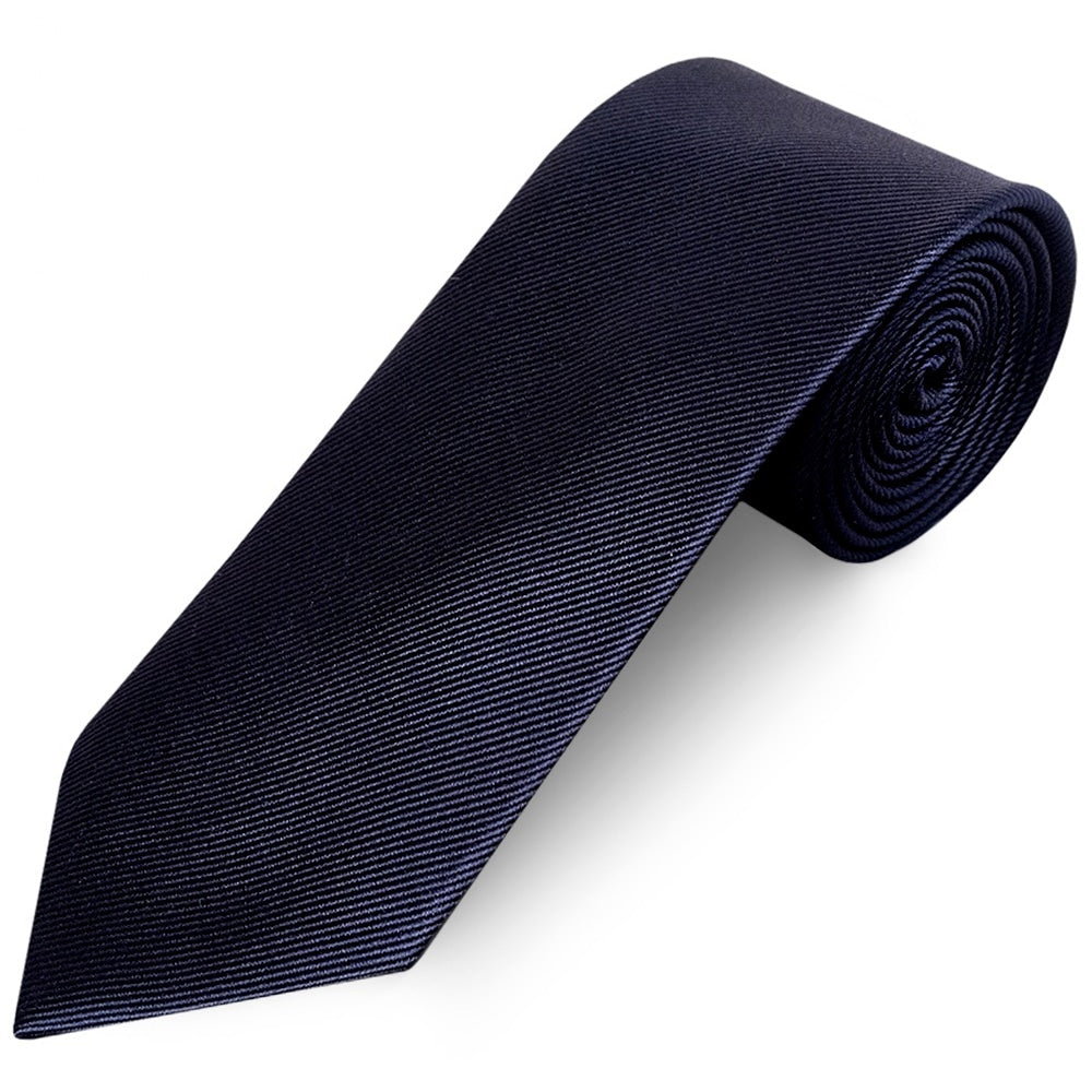 Navy Twill Silk Classic Mens Tie And Pocket Square Set 3