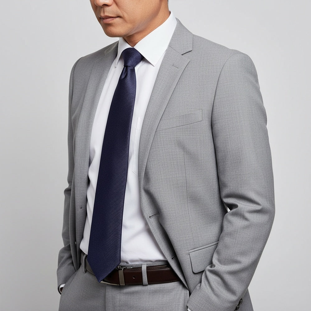 Navy Twill Silk Classic Mens Tie 2