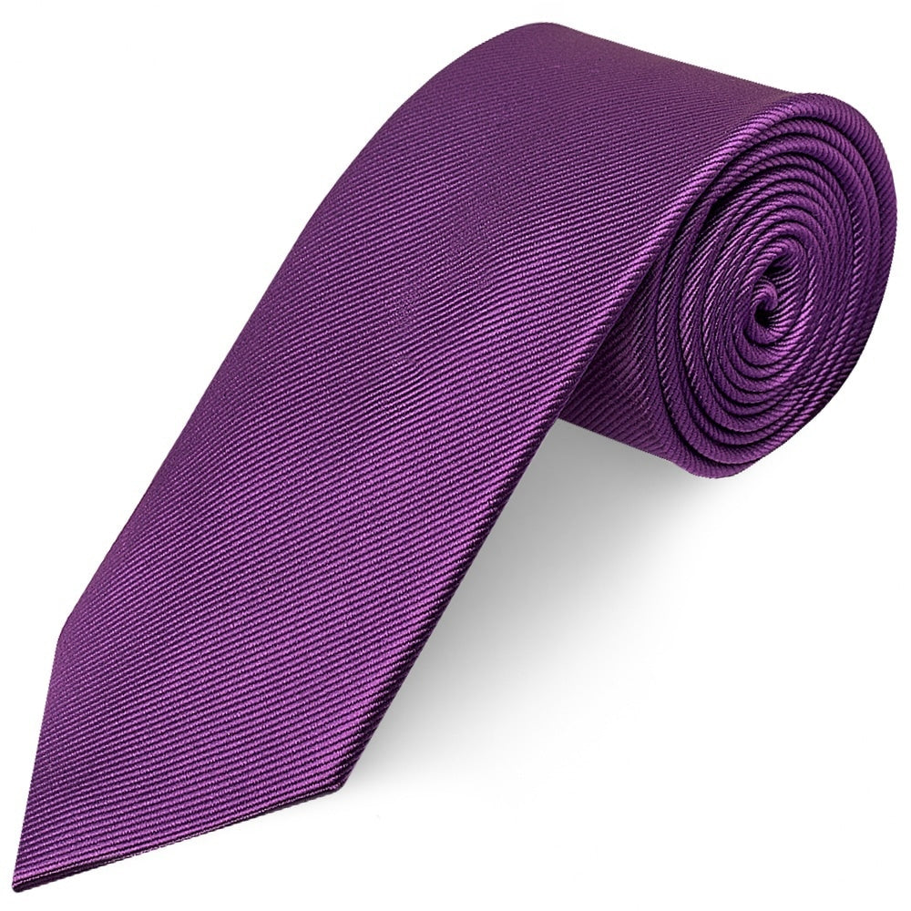 Cadbury Purple Silk Twill Classic Mens Tie And Pocket Square Set 3