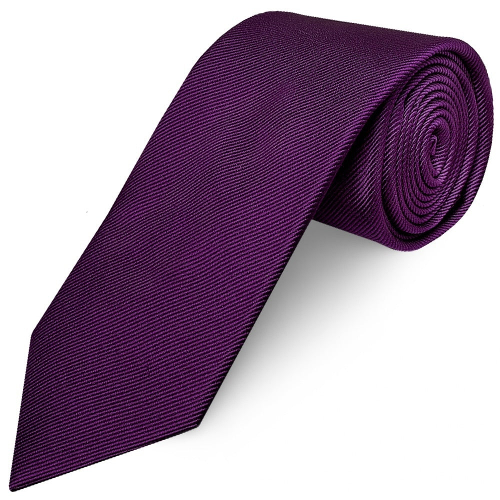 Purple Silk Twill Silk Classic Mens Tie And Pocket Square Set 3