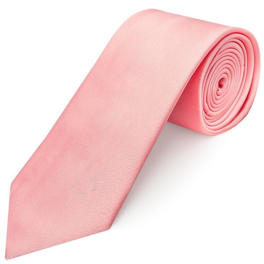 Plain Blush Rose Satin Classic Mens Tie 1