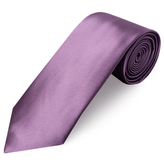 Plain Light Mauve Satin Classic Mens Tie 1