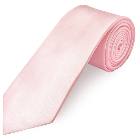 Baby Pink Satin Classic Mens Tie 1