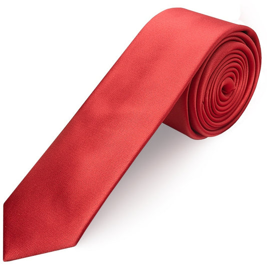 Fiesta Red Satin Skinny Mens Tie 1