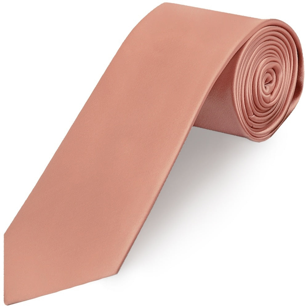 Rose Quartz Satin Classic Mens Tie And Pocket Square Set 3