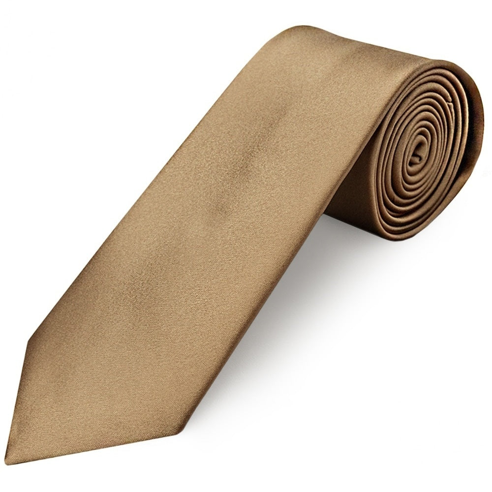 Iced Coffee Satin Classic Mens Tie And Pocket Square Set 3