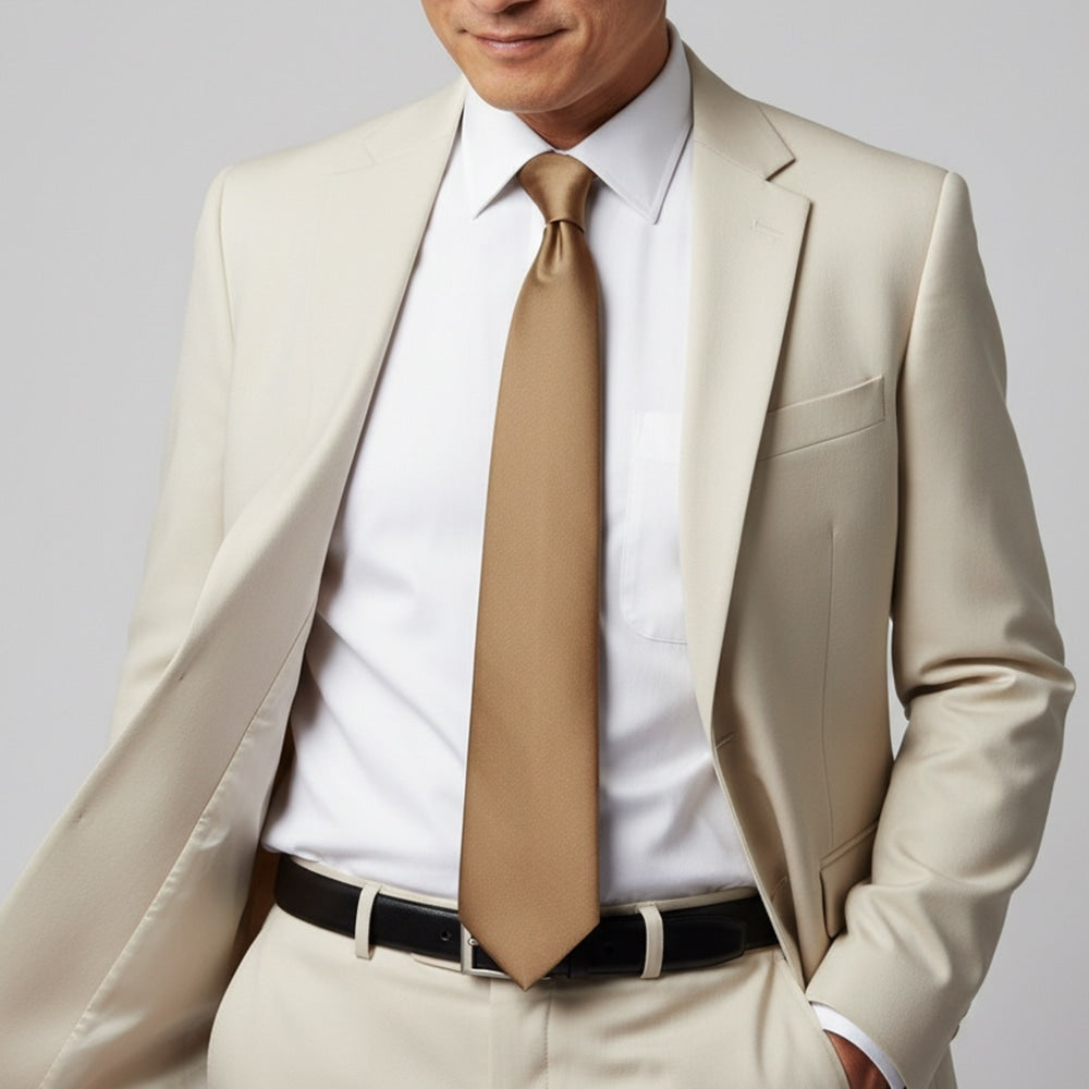 Iced Coffee Satin Classic Mens Tie 2