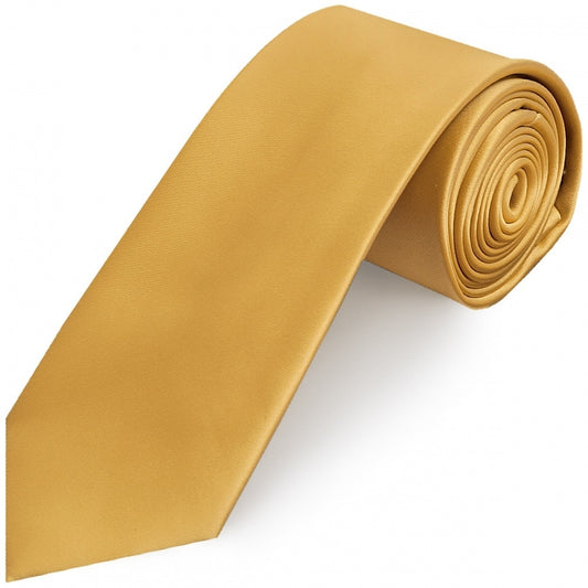 Plain Caramel Satin Classic Mens Tie 1