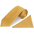Caramel Tie and Pocket Square Set - Men's Tie Set in Classic Width