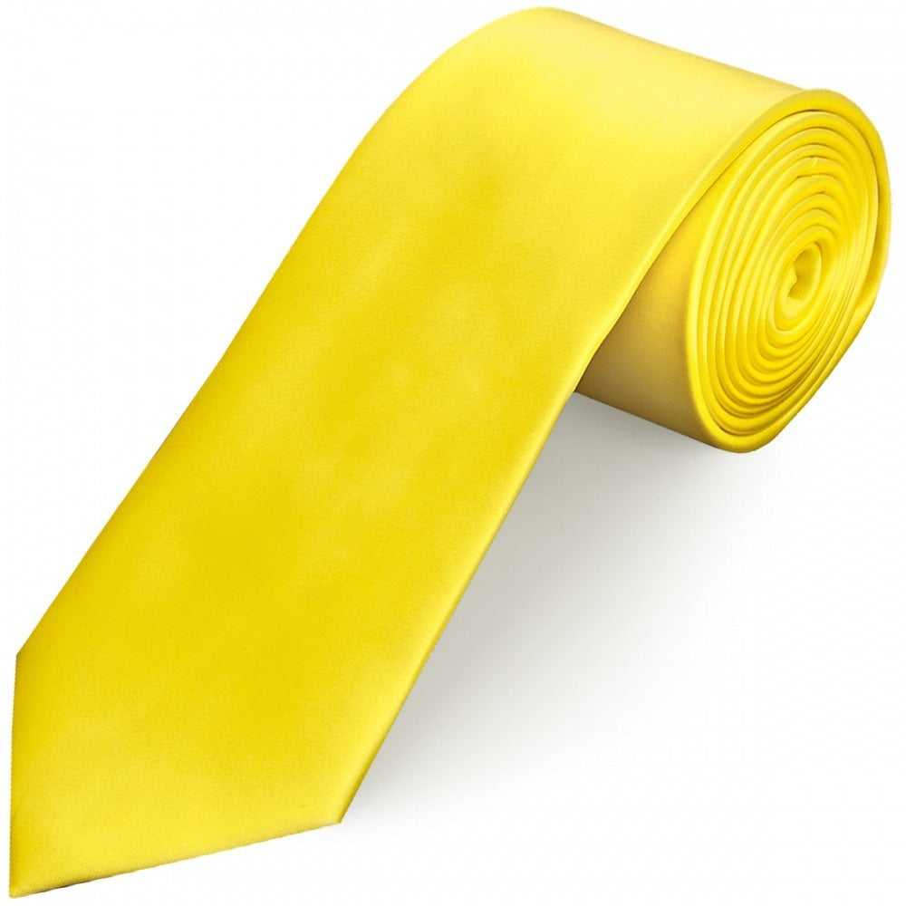 Sunshine Yellow Satin Classic Mens Tie 1