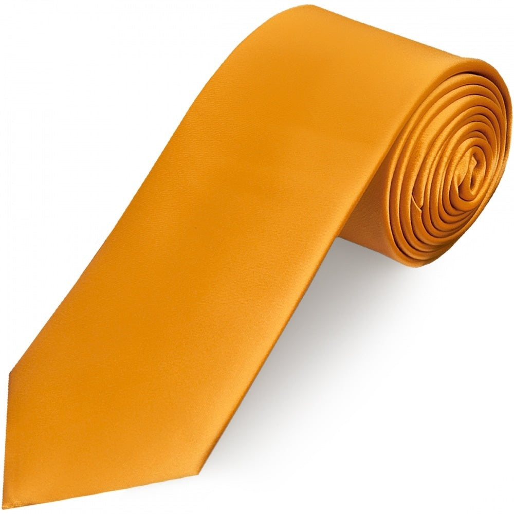 Plain Rust Satin Classic Mens Tie And Pocket Square Set 3