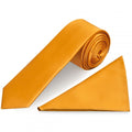 Rust Skinny Tie and Pocket Square Set For Men in Satin
