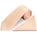 Light Peach Tie and Pocket Square Set - Men's Tie Set in Classic Width