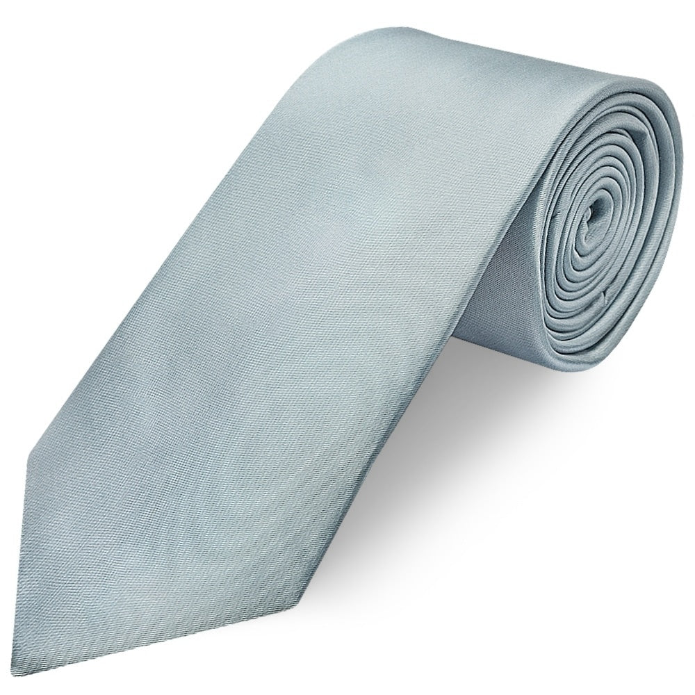 Plain Duck Egg Satin Classic Mens Tie And Pocket Square Set 2