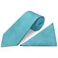 Turquoise Tie and Pocket Square Set - Men's Tie Set in Classic Width