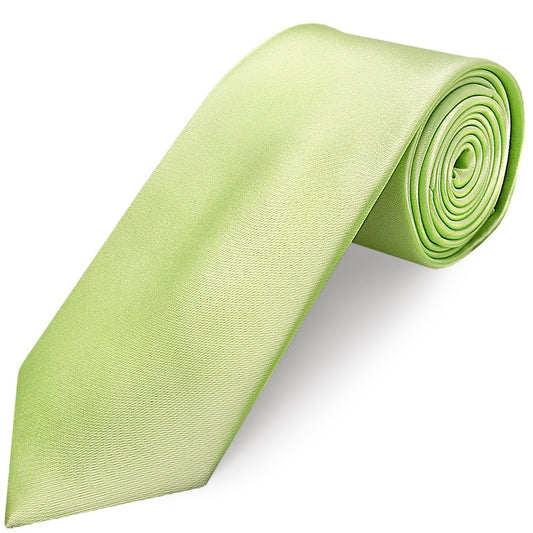 Plain Avocado Satin Classic Mens Tie 1