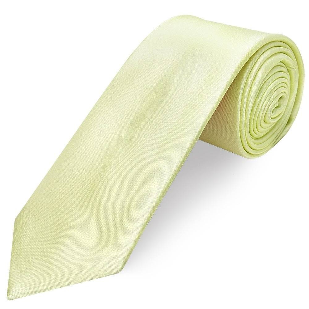 Plain Willow Green Satin Classic Mens Tie 1