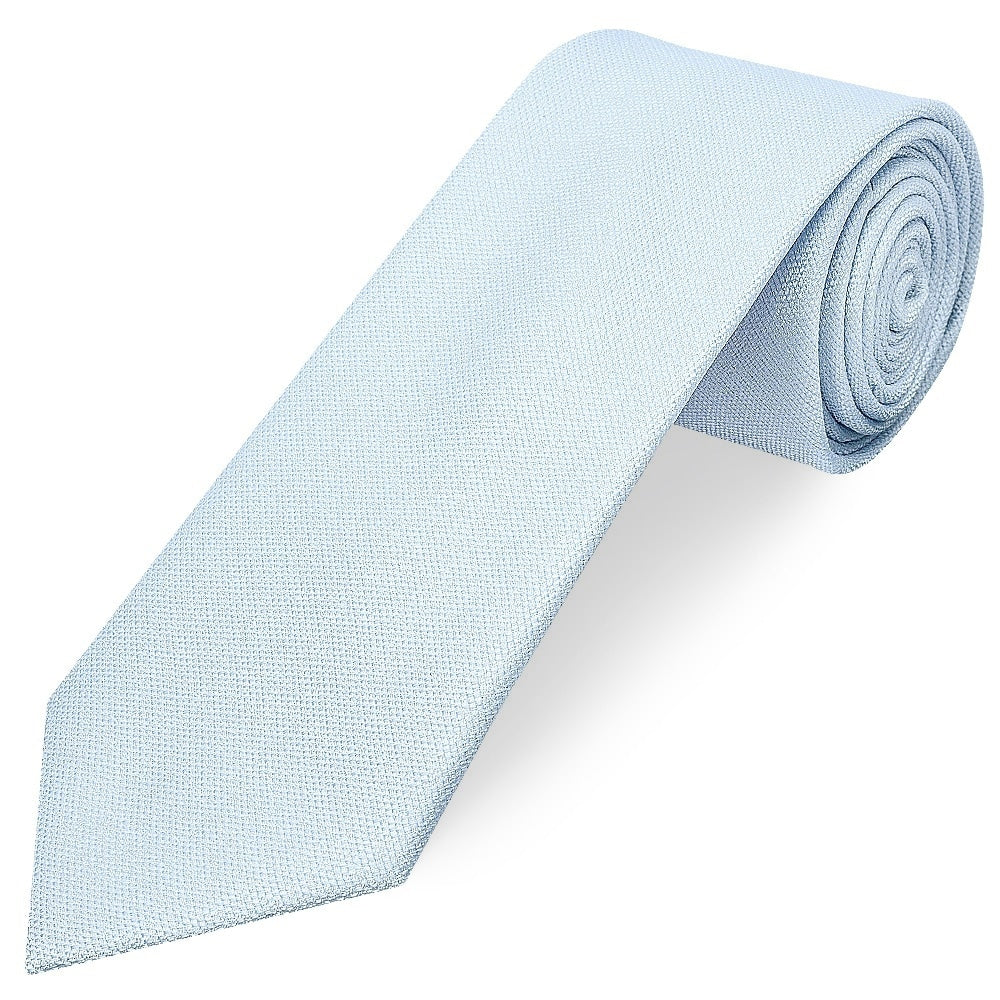 Classic Blue Mens Tie With Pocket Square And Lapel Pin Set 4