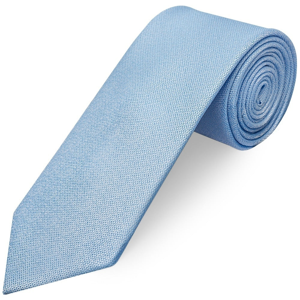 Classic Dusty Blue Mens Tie With Pocket Square And Lapel Pin Set 4