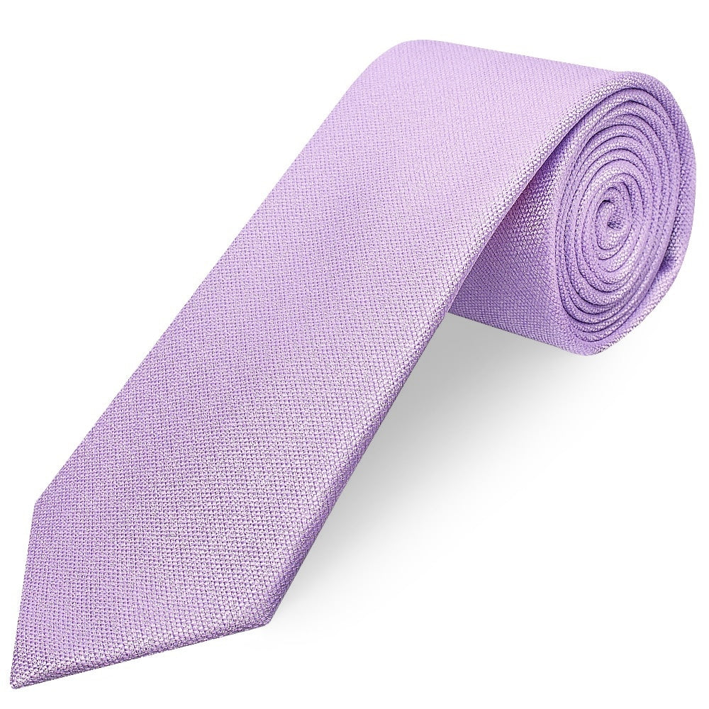 Classic Lilac Mens Tie With Pocket Square And Lapel Pin Set 4