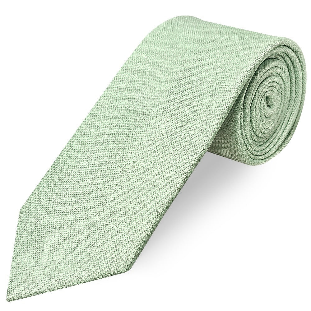 Classic Green Mens Tie With Pocket Square And Lapel Pin Set 4