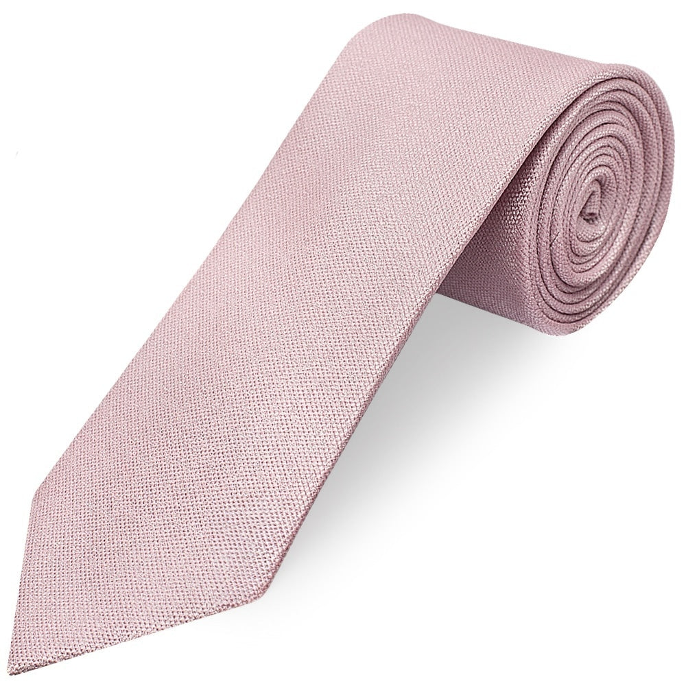 Classic Dusty Rose Mens Tie With Pocket Square And Lapel Pin Set 4