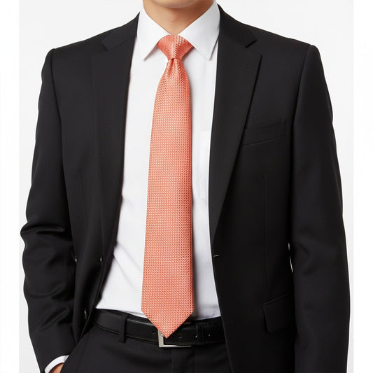 Coral Textured Classic Tie 2