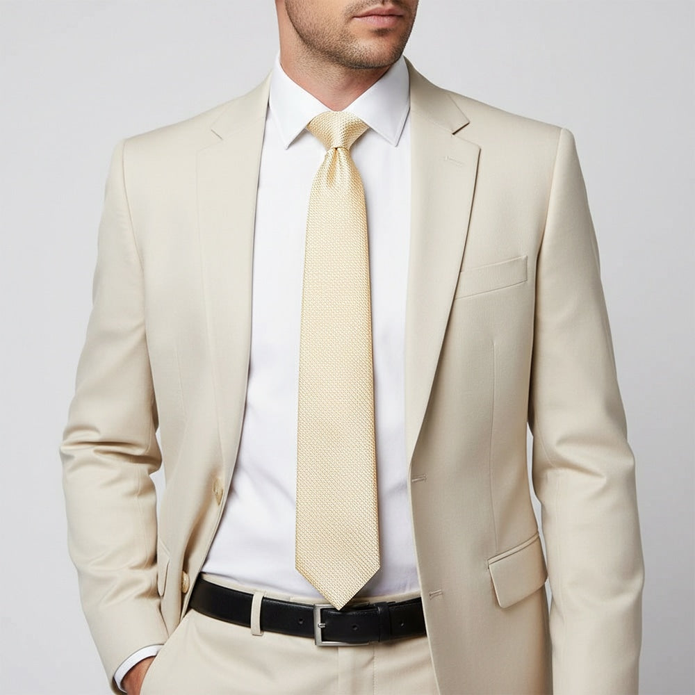 Ivory Textured Classic Tie 2