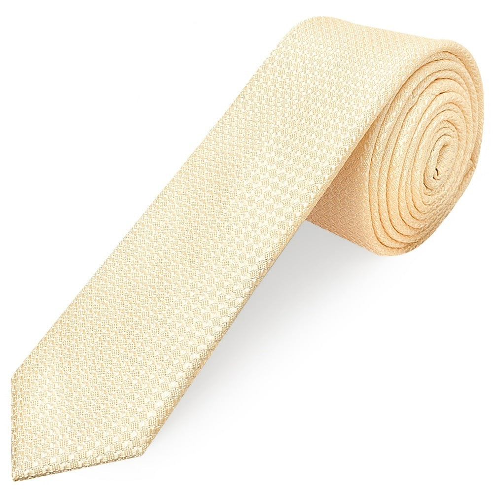 Ivory Textured Skinny Tie 1
