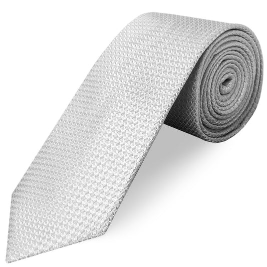 Silver Textured Classic Tie 1