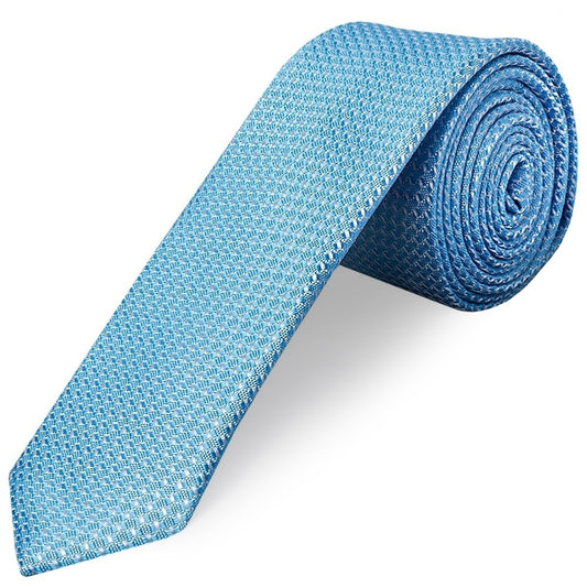 Blue Textured Skinny Tie 1