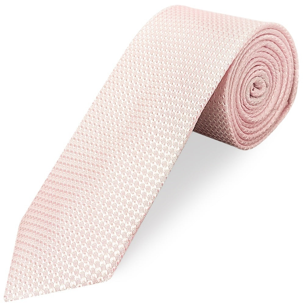 Blush Textured Classic Tie And Pocket Square Set 3