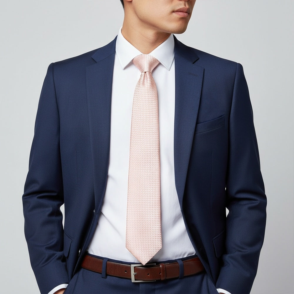 Blush Textured Classic Tie 2