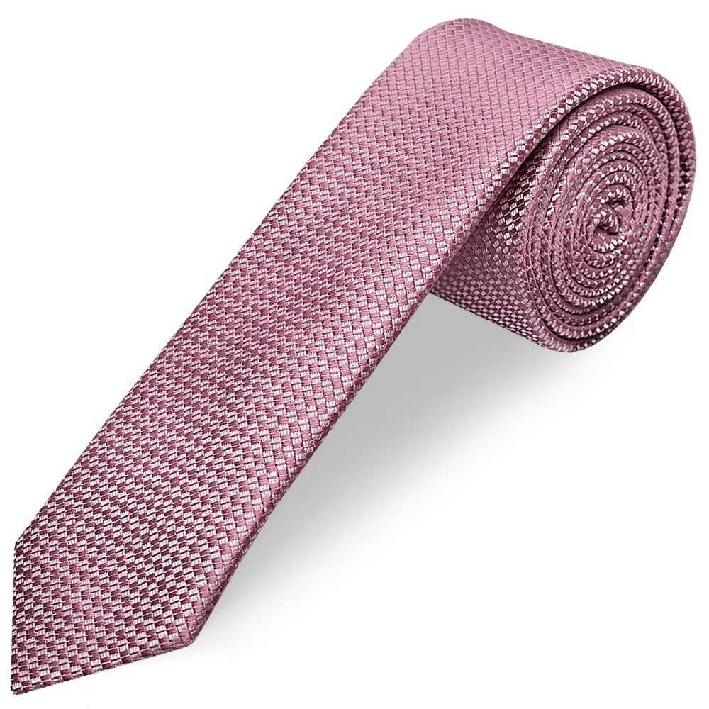 Dusty Pink Textured Skinny Tie 1