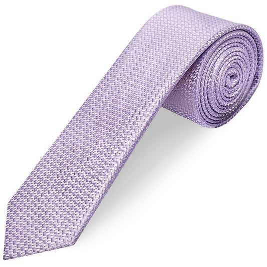 Lilac Textured Skinny Tie 1