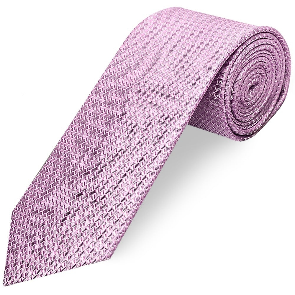 Lavender Textured Classic Tie And Pocket Square Set 3