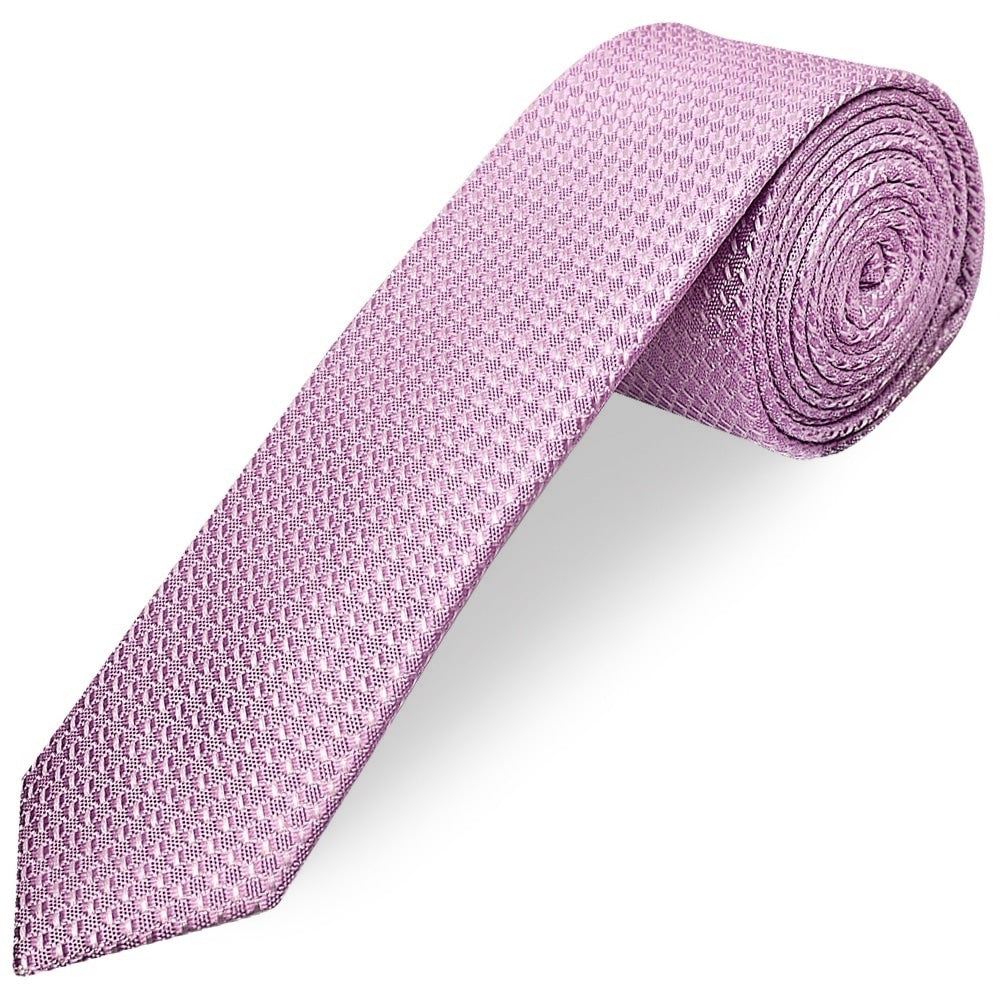 Lavender Textured Skinny Tie And Pocket Square 2