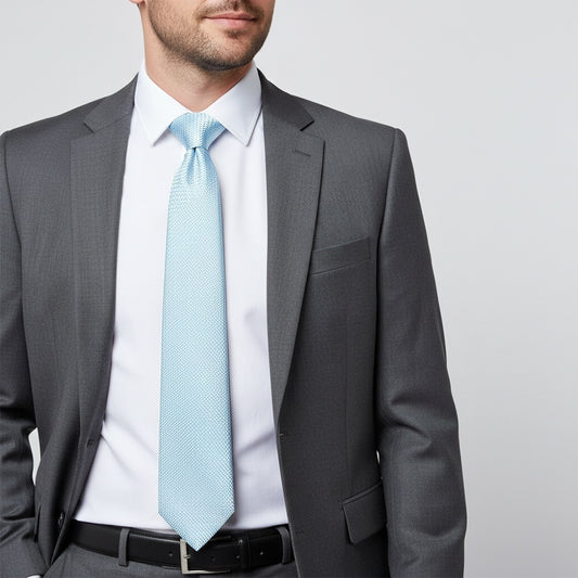 Sky Blue Textured Classic Tie 2