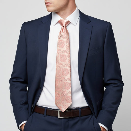 Rose Gold Paisley Classic Mens Tie 2